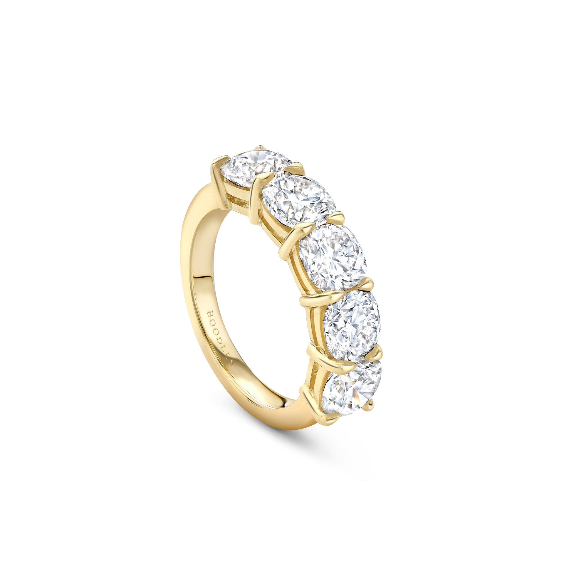 Classic Five Stone Large Half Yellow Gold Diamond Eternity Ring