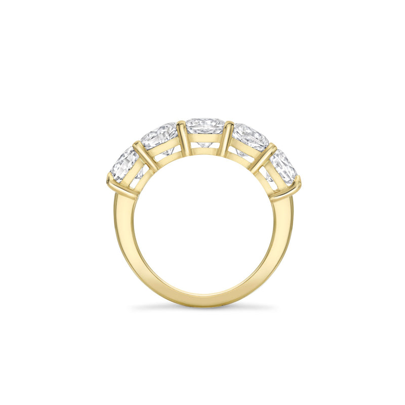 Classic Five Stone Large Half Yellow Gold Diamond Eternity Ring