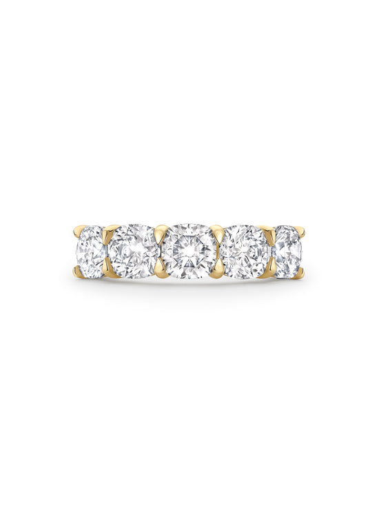 Classic Five Stone Large Half Yellow Gold Diamond Eternity Ring
