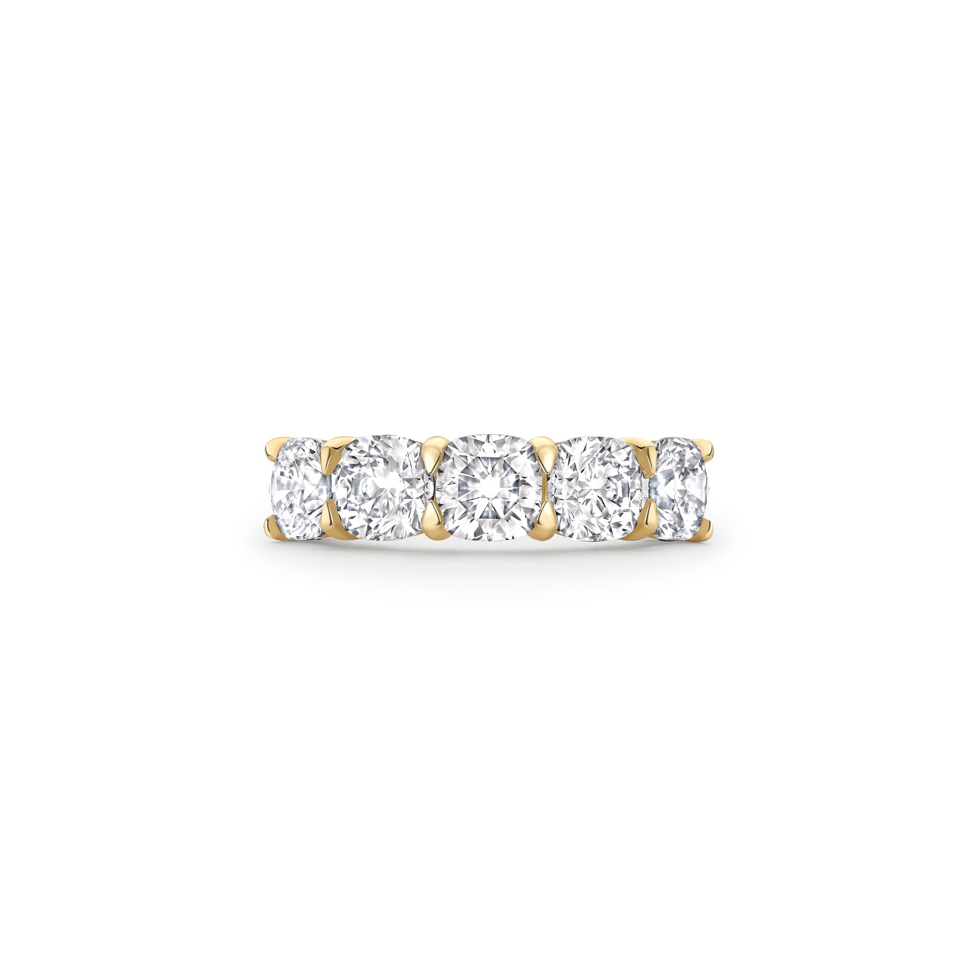 Classic Five Stone Large Half Yellow Gold Diamond Eternity Ring