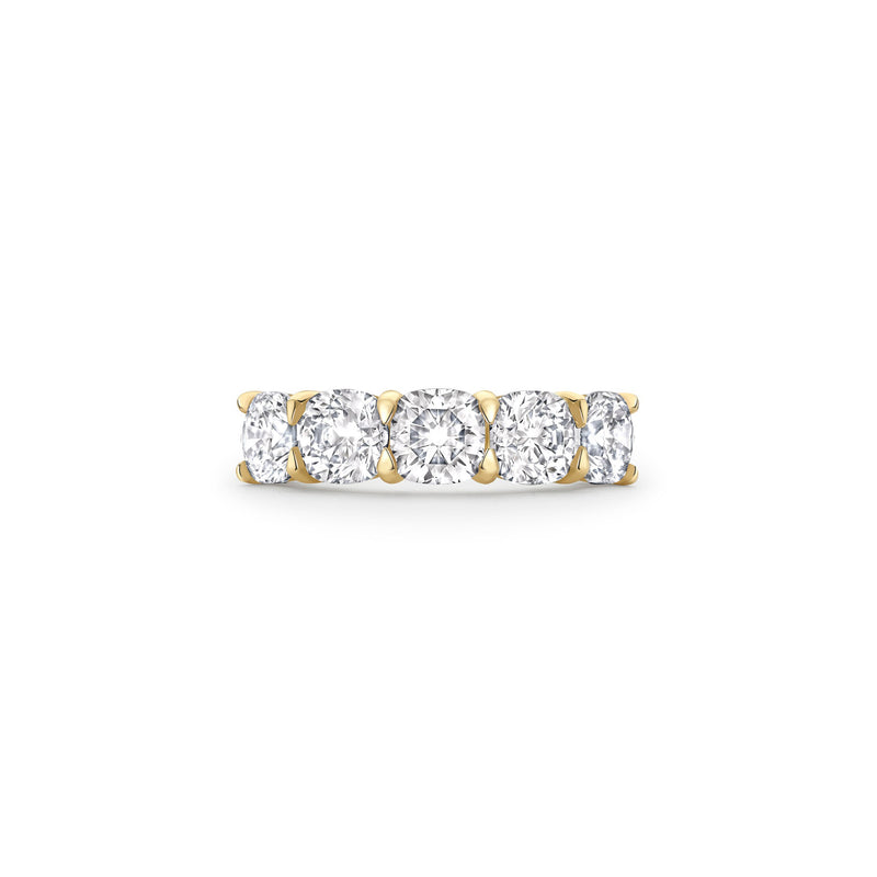 Classic Five Stone Large Half Yellow Gold Diamond Eternity Ring