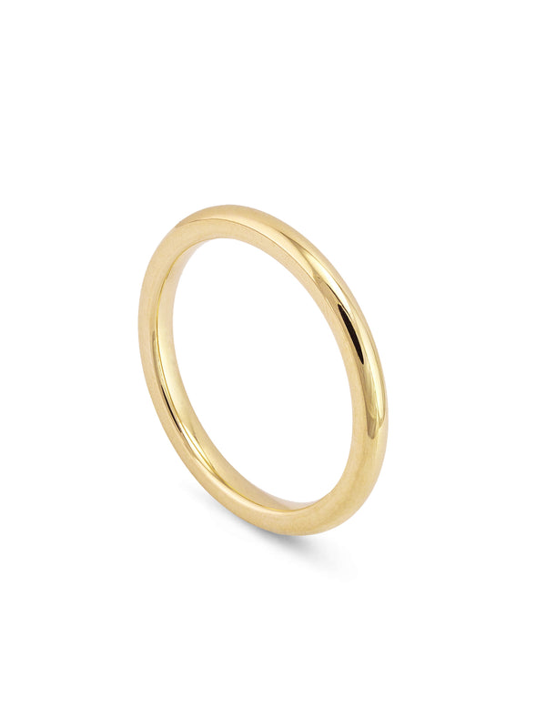 Classic Men's Court Shaped Yellow Gold Band (2mm Width) | Boodles