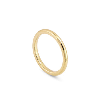 Classic Men's Court Shaped Yellow Gold Band (2mm Width)