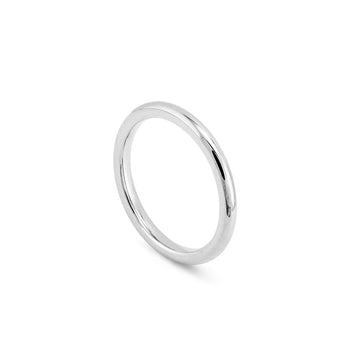 Classic Court Shaped Platinum Wedding Band (2mm Width)