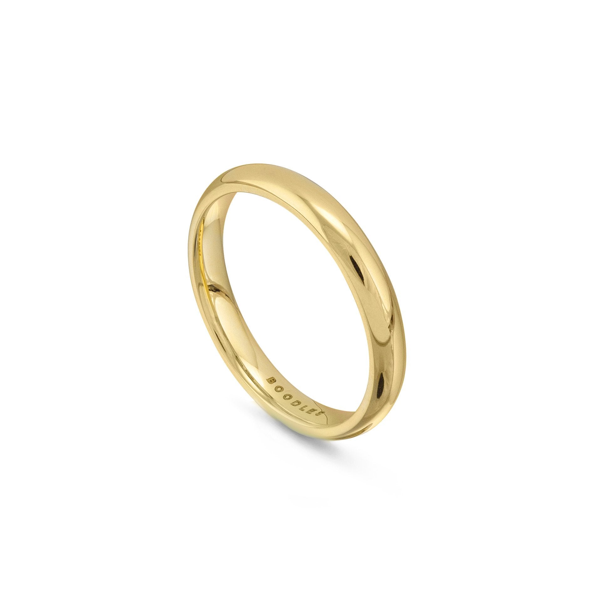 Men's Classic Court Shaped Yellow Gold Wedding Band