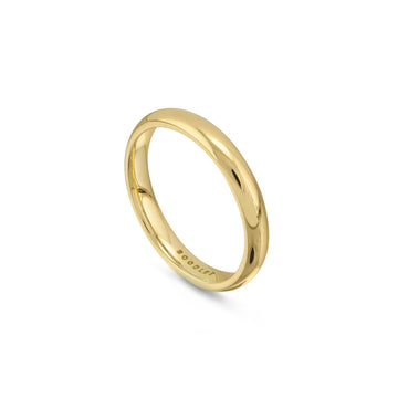Classic Men's Court Shaped Yellow Gold Band