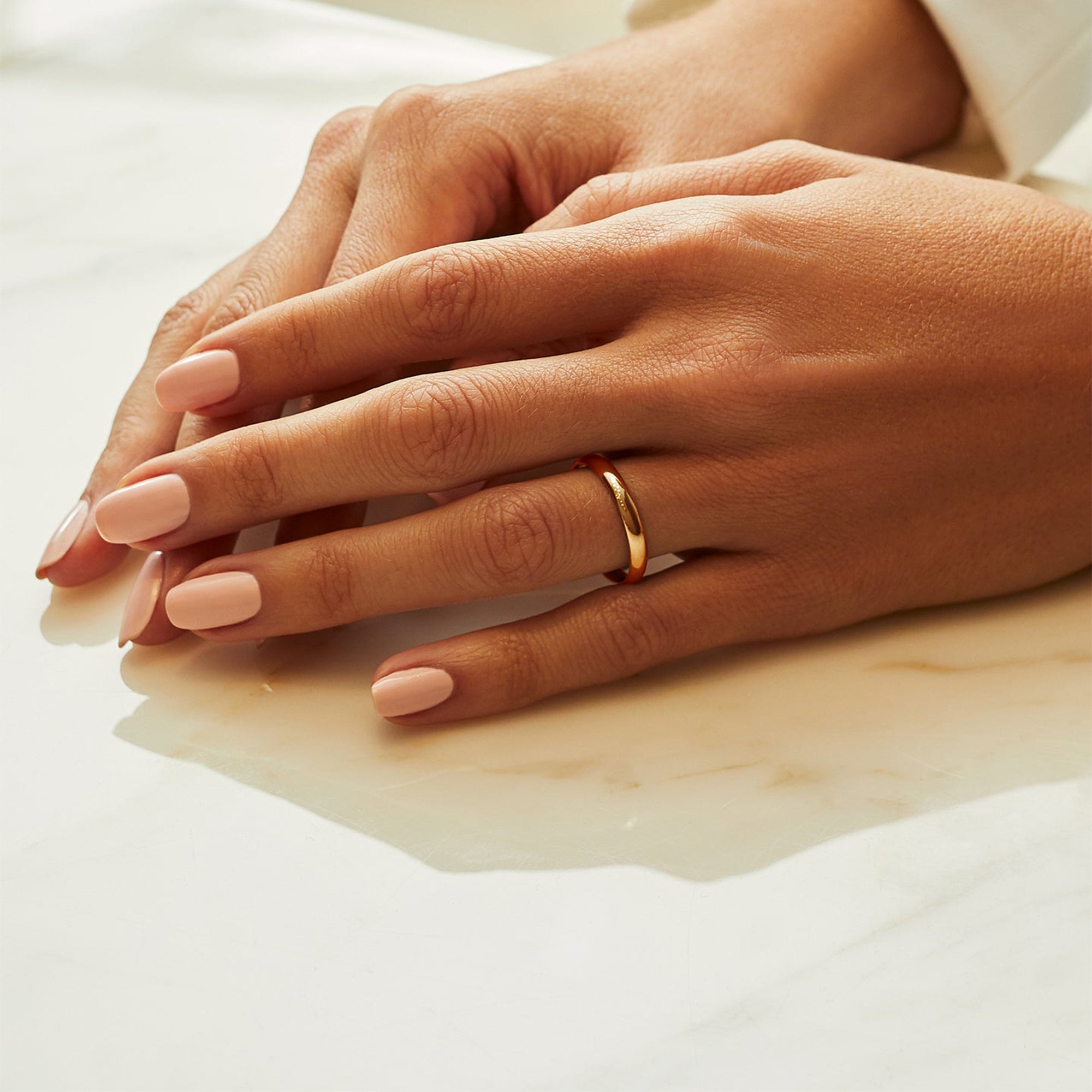 Classic Court Shaped Yellow Gold Wedding Band