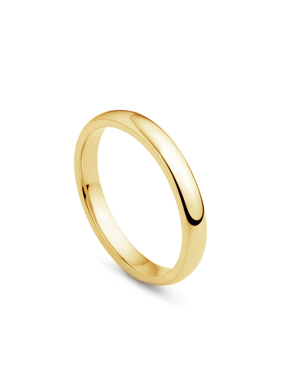 Classic Men's Court Shaped Yellow Gold Band (3mm Width) | Boodles