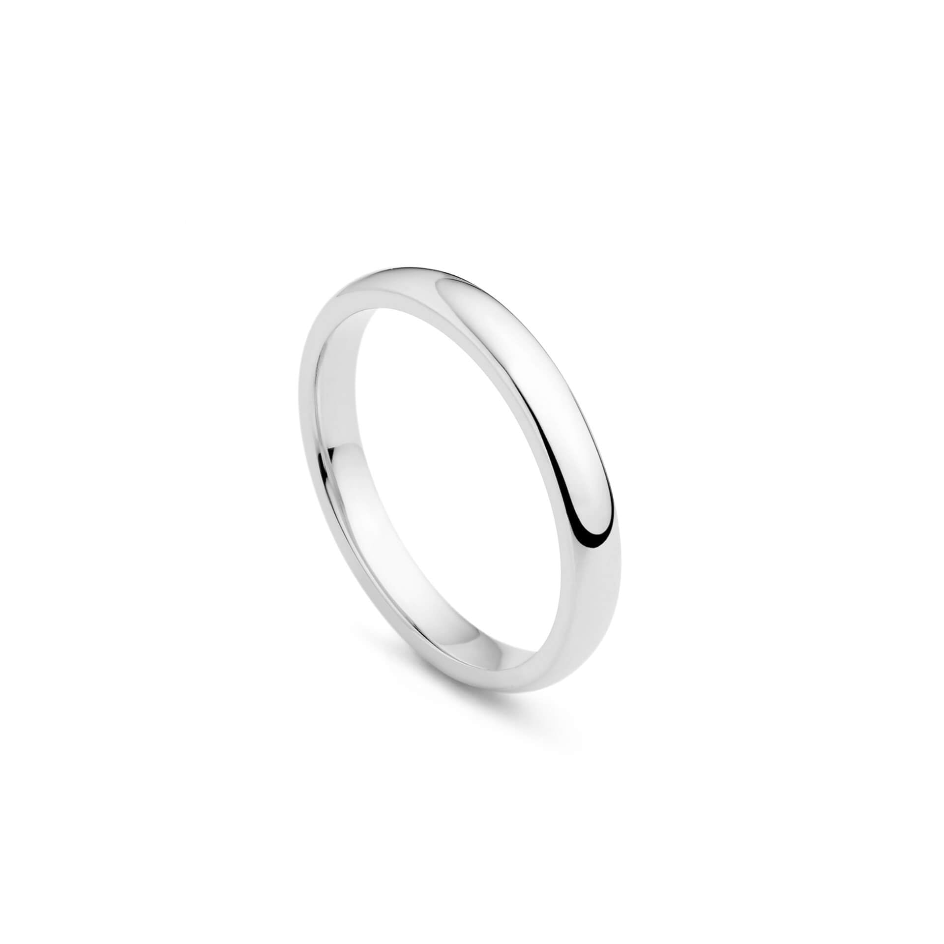 Classic Court Shaped Platinum Wedding Band