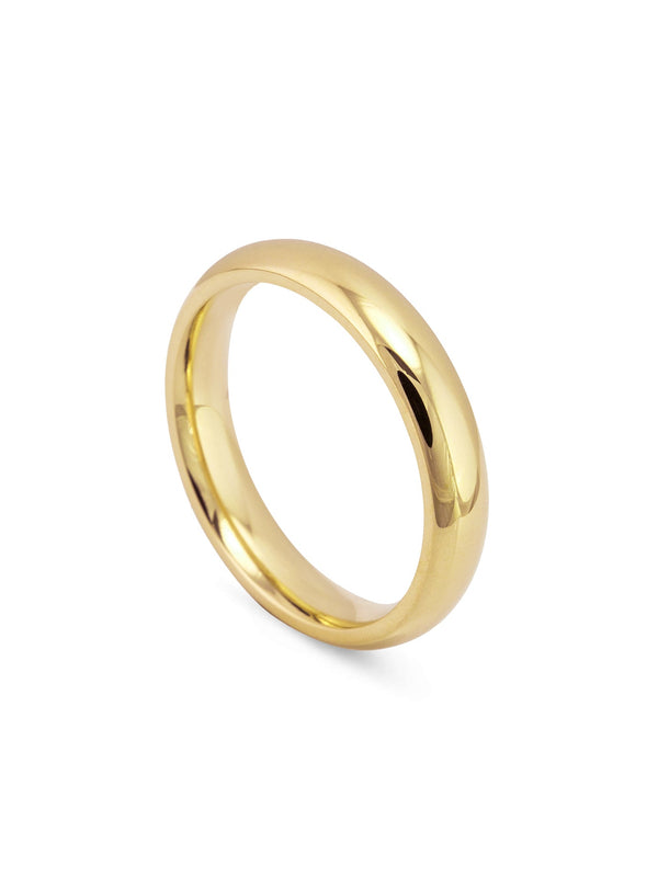Classic Court Shaped Yellow Gold Wedding Band (5mm Width)