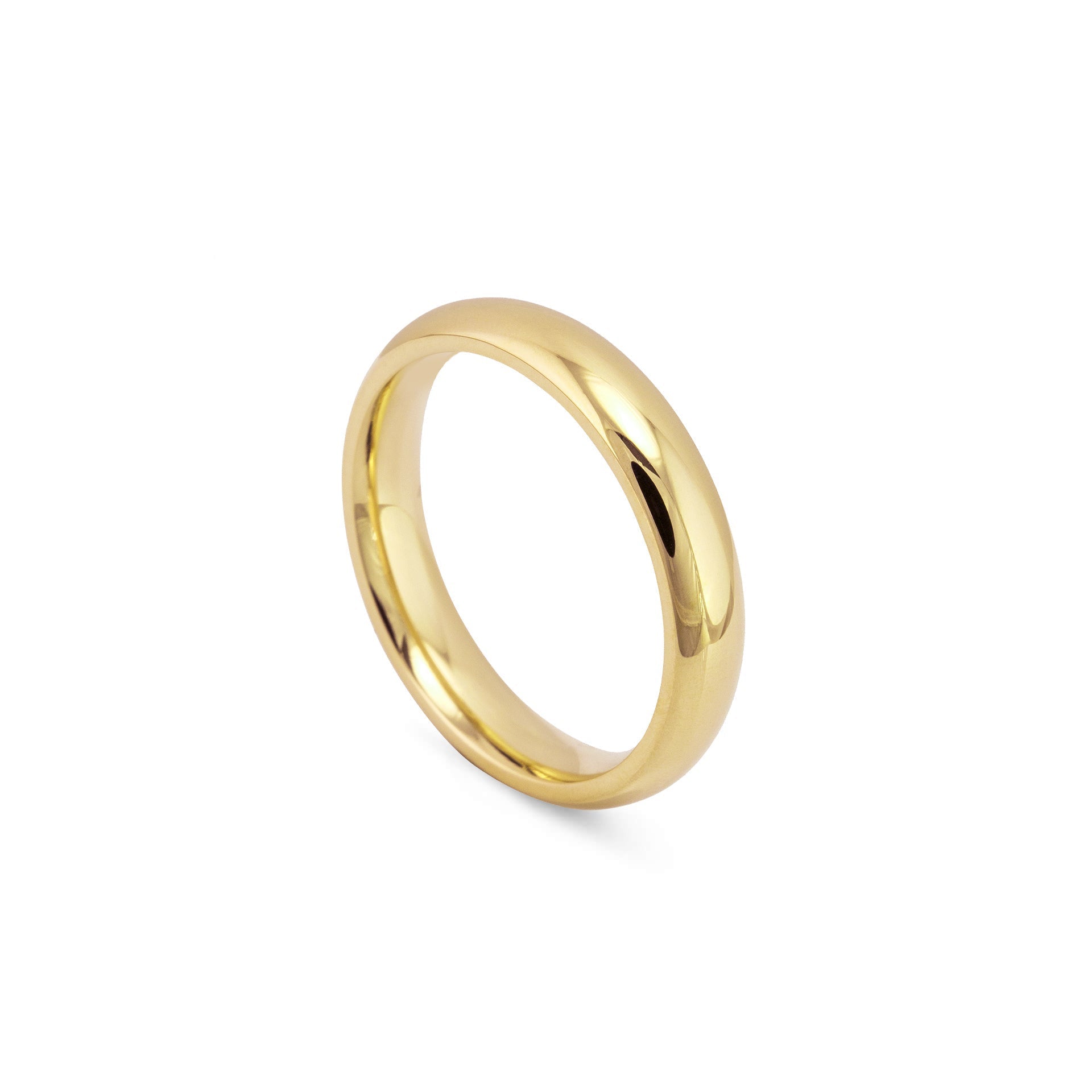 Classic Court Shaped Yellow Gold Wedding Band (5mm Width)