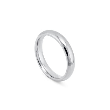 Classic Men's Court Shaped Platinum Wedding Band (5mm Width)