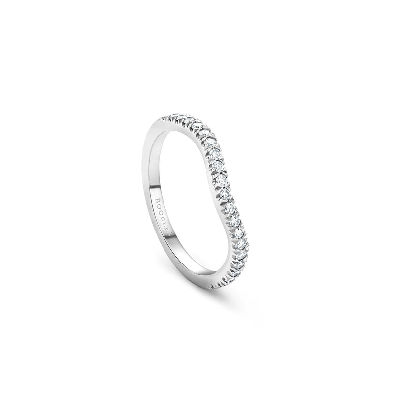 Vintage Half-Hoop Platinum Diamond Wedding Band