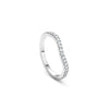 Vintage Wave Half-Hoop Platinum Diamond Wedding Band