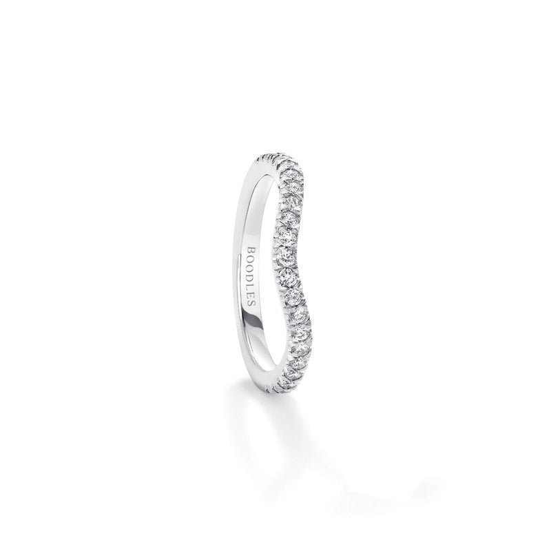 Vintage Half-Hoop Platinum Diamond Wedding Band