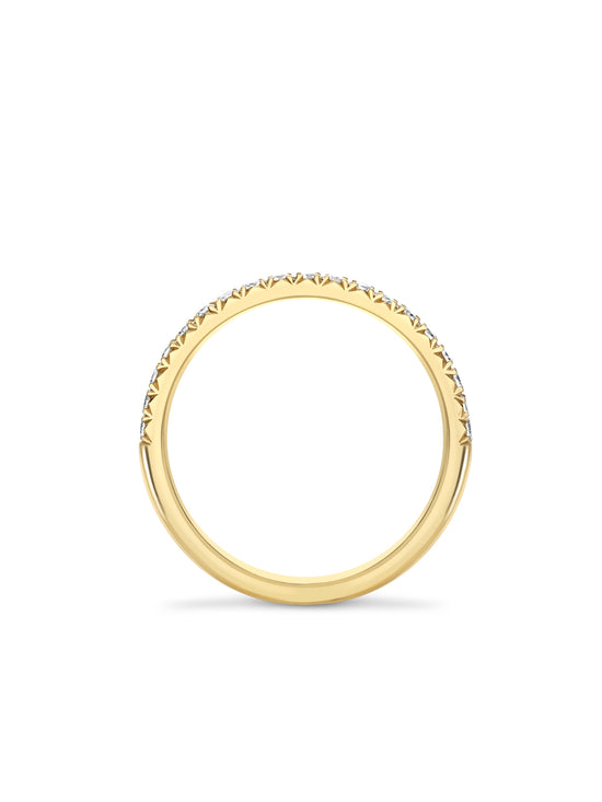 Vintage Half-Hoop Yellow Gold Diamond Wedding Band