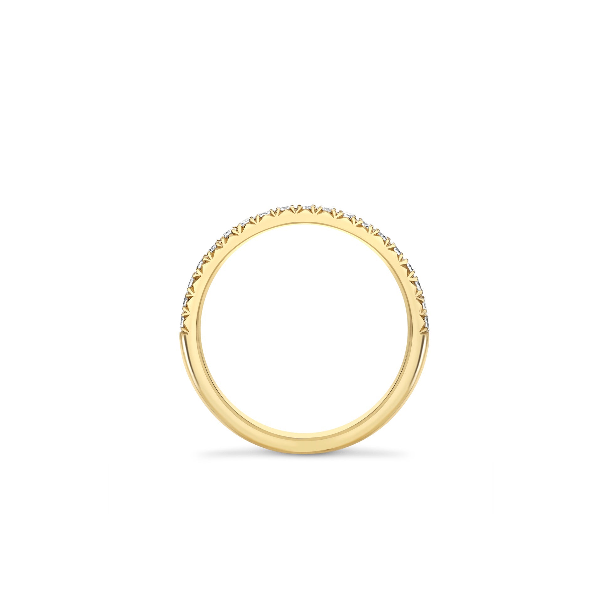 Vintage Half-Hoop Yellow Gold Diamond Wedding Band