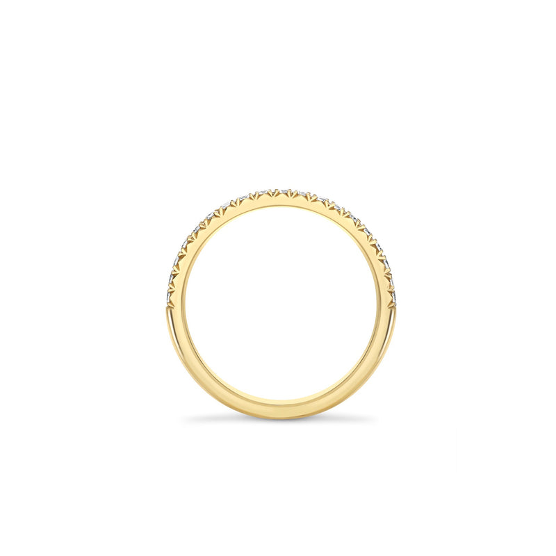 Vintage Half-Hoop Yellow Gold Diamond Wedding Band