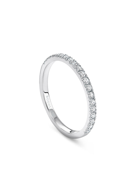 Vintage Half-Hoop Platinum Diamond Ring