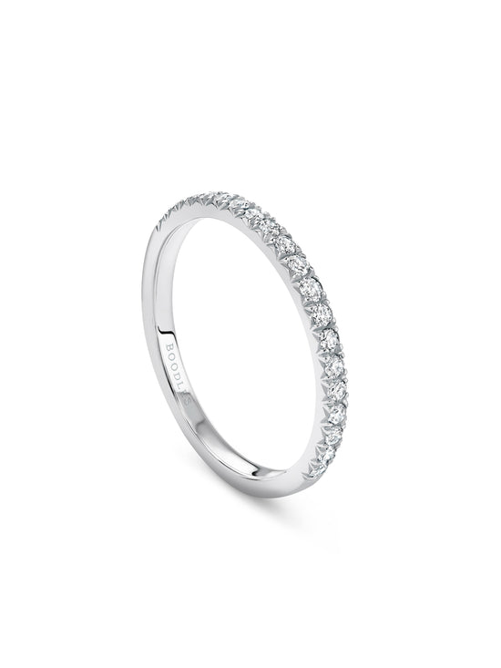 Vintage Half-Hoop Platinum Diamond Ring