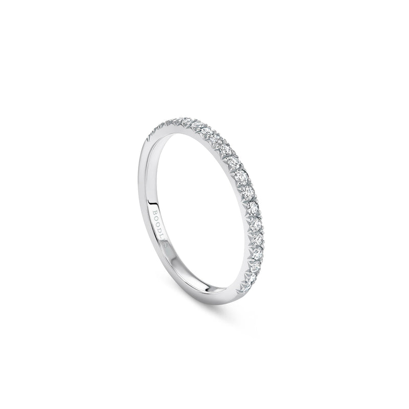 Vintage Half-Hoop Platinum Diamond Ring