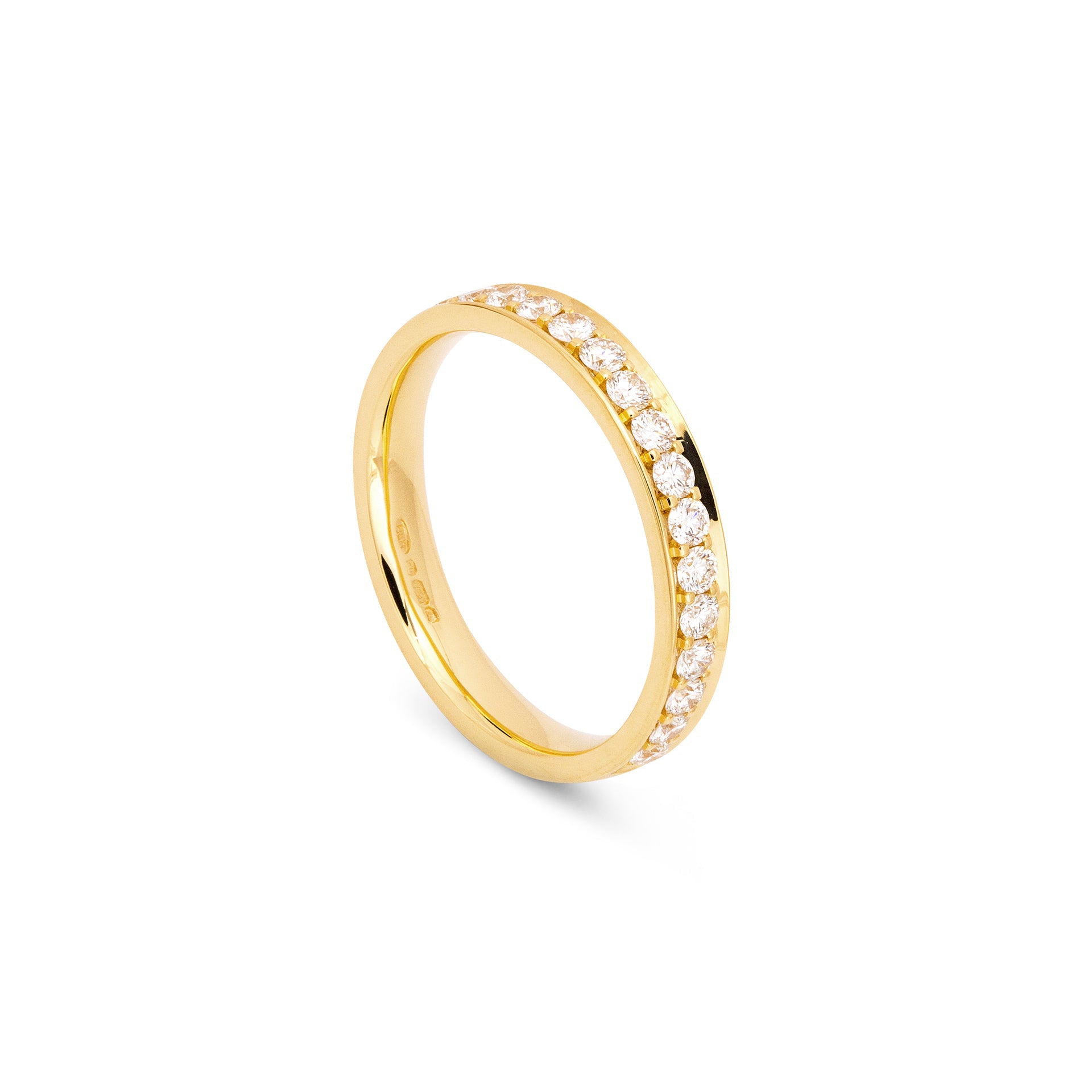 Classic Large Yellow Gold Diamond Wedding Ring