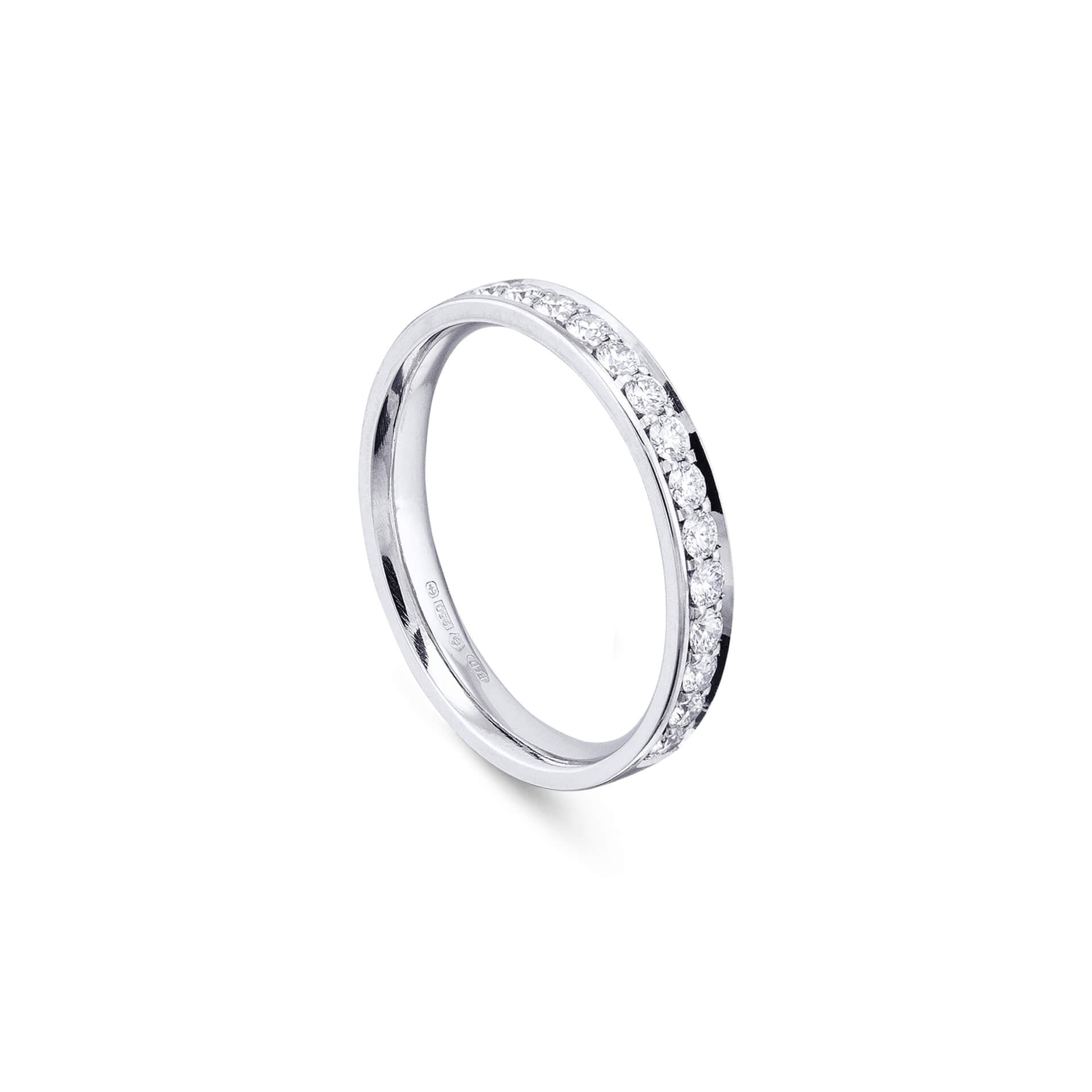 Classic Large Platinum Diamond Wedding Ring