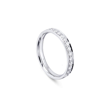 Classic Large Platinum Diamond Wedding Ring