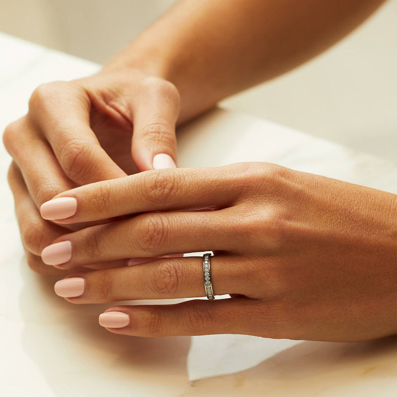 Classic Large Platinum Diamond Wedding Ring