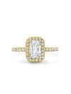 Vintage Ashoka Yellow Gold Diamond Engagement Ring