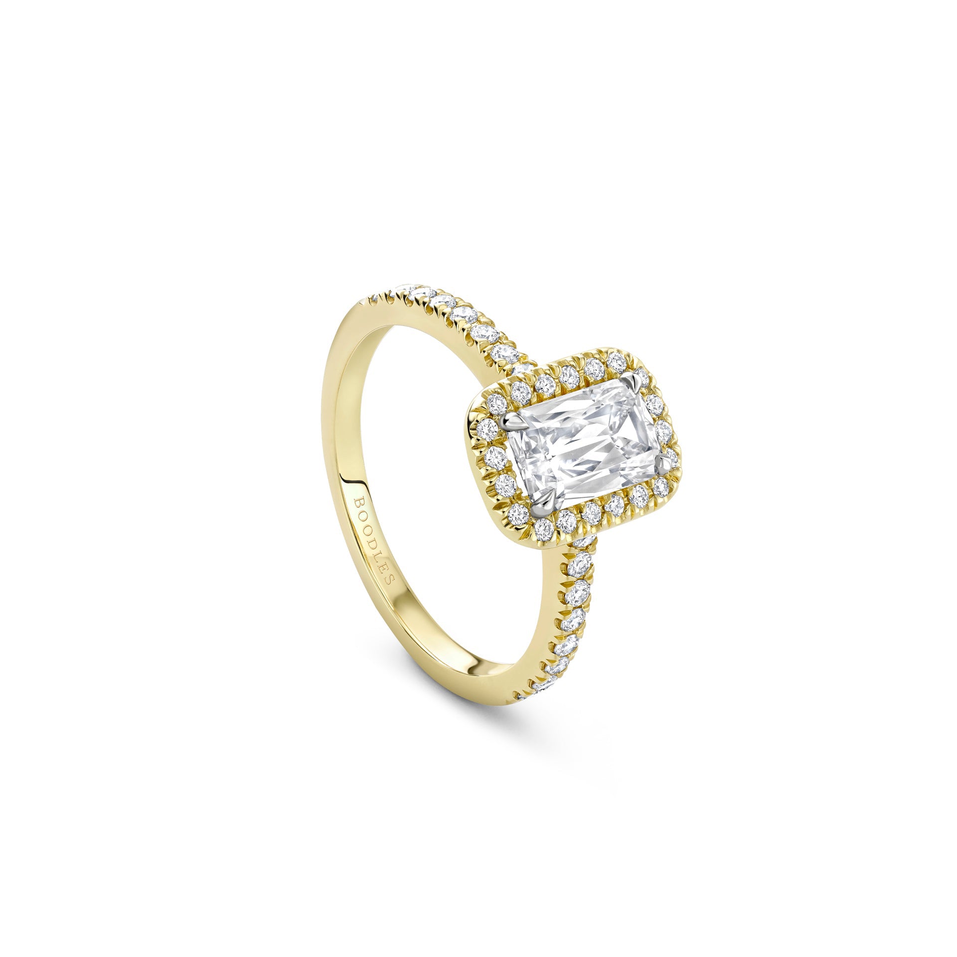 Vintage Ashoka Yellow Gold Diamond Engagement Ring