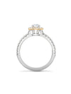 Vintage Round Platinum Pink Halo Diamond Ring