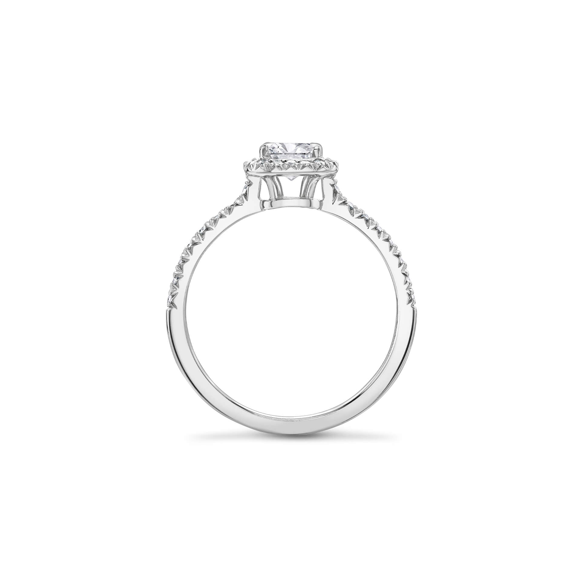 Vintage Ashoka Platinum Diamond Engagement Ring