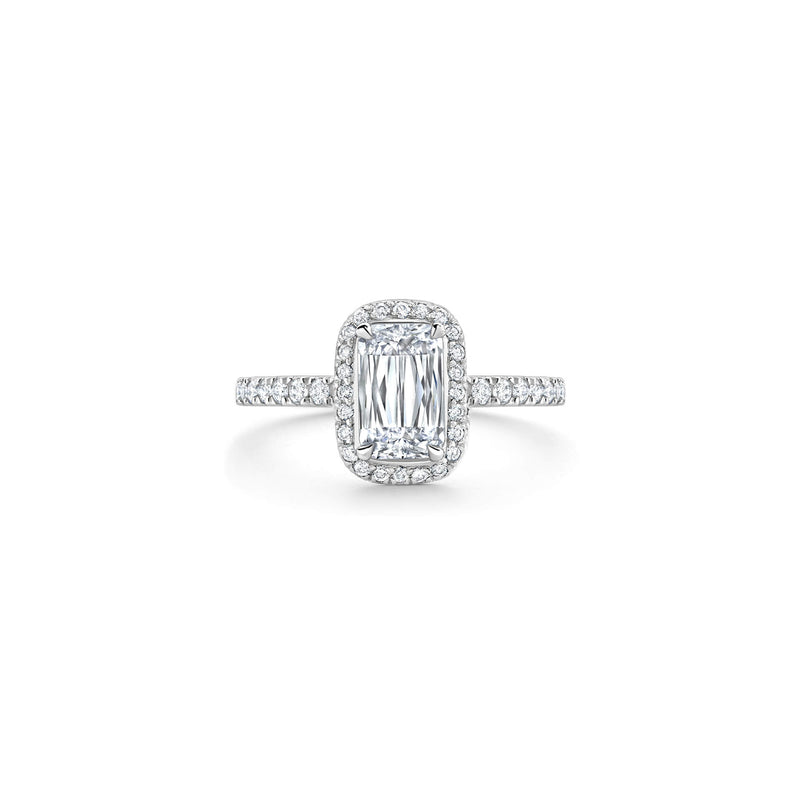 Vintage Ashoka Platinum Diamond Engagement Ring