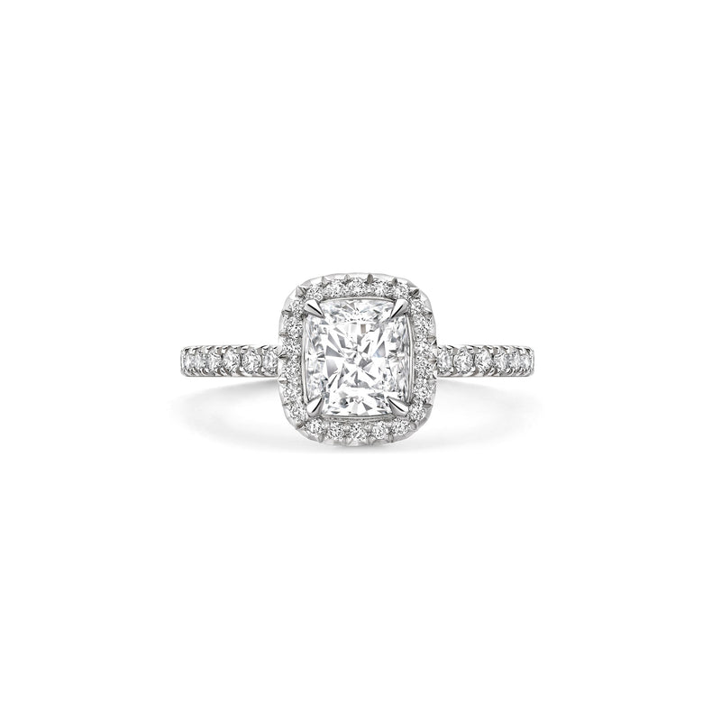 Vintage Cushion Diamond Platinum Engagement Ring