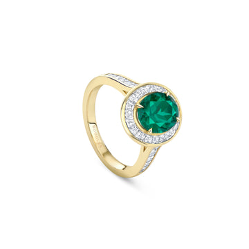 Vintage Oval Emerald Yellow Gold Ring