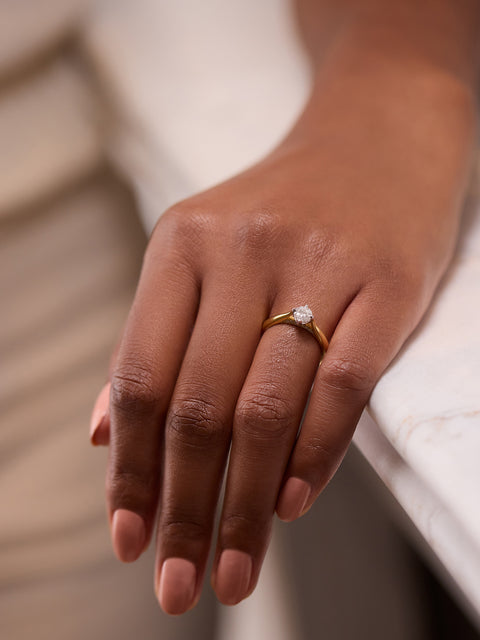 Boodles Brilliance Yellow Gold Diamond Engagement Ring 0.5 Carat