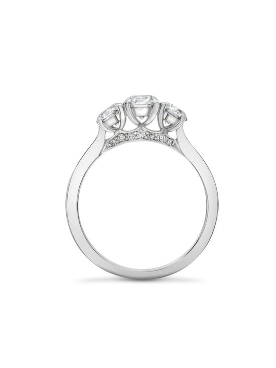 Trilogy Round Brilliant Platinum Diamond Engagement Ring