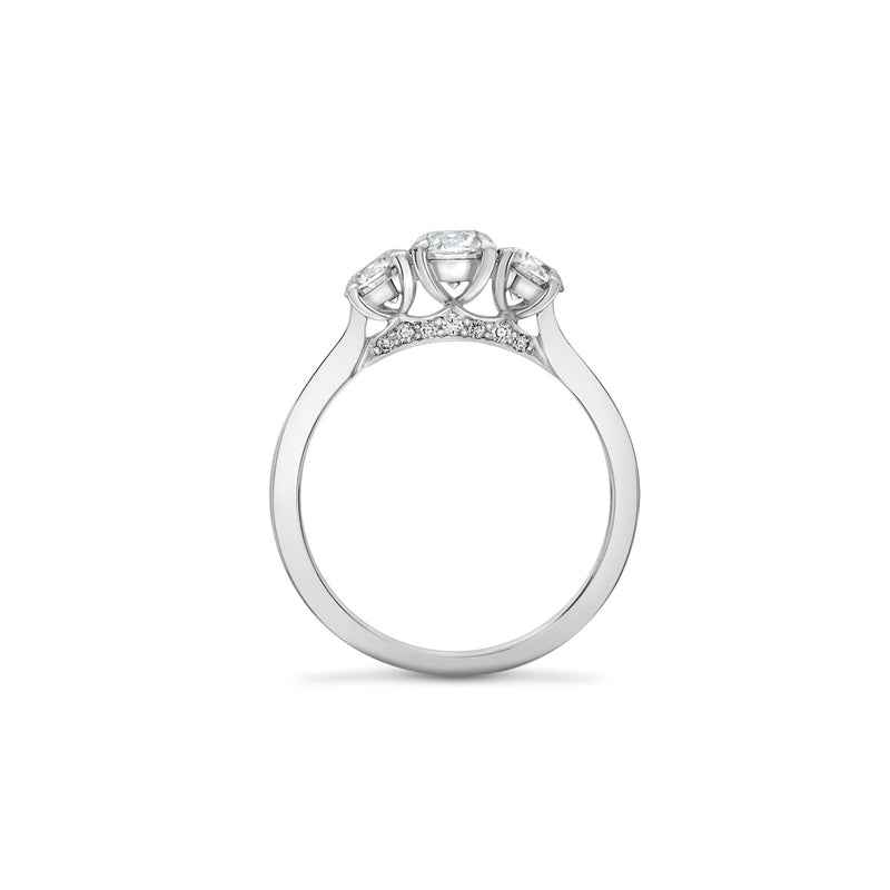 Trilogy Round Brilliant Diamond Engagement Ring