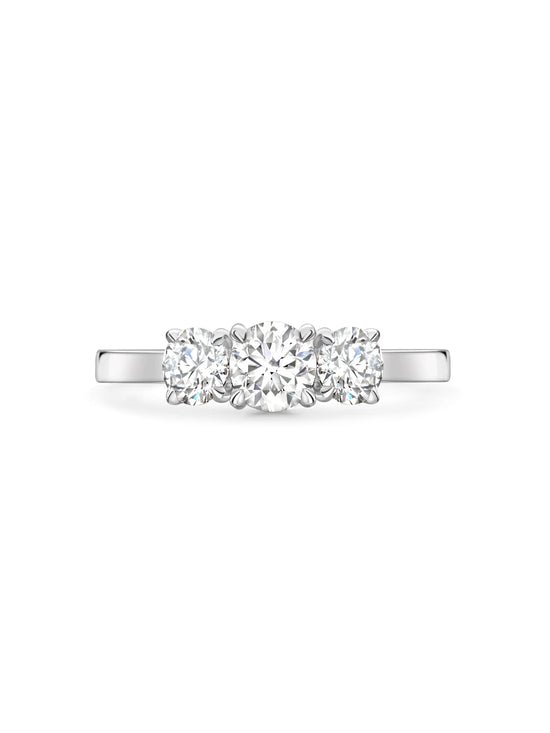 Trilogy Round Brilliant Diamond Engagement Ring