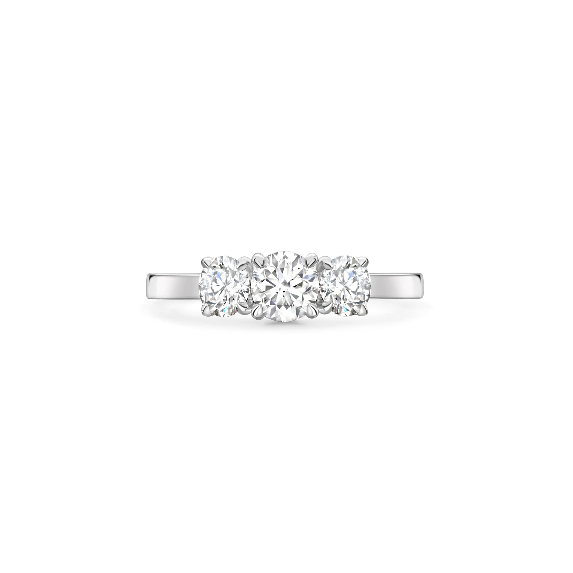 Trilogy Round Brilliant Diamond Engagement Ring