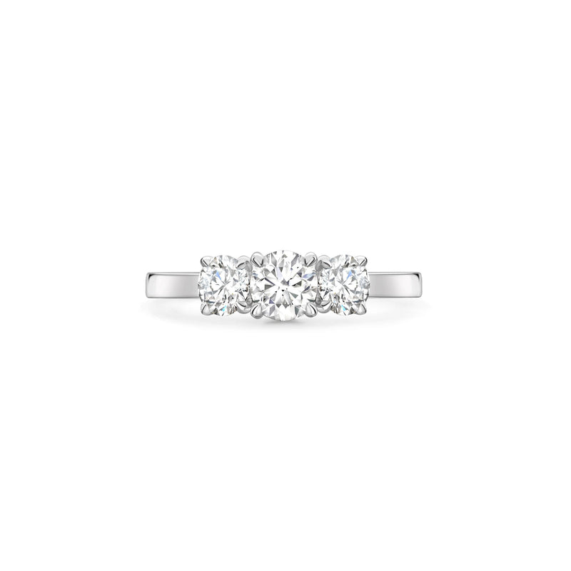 Trilogy Round Brilliant Diamond Engagement Ring