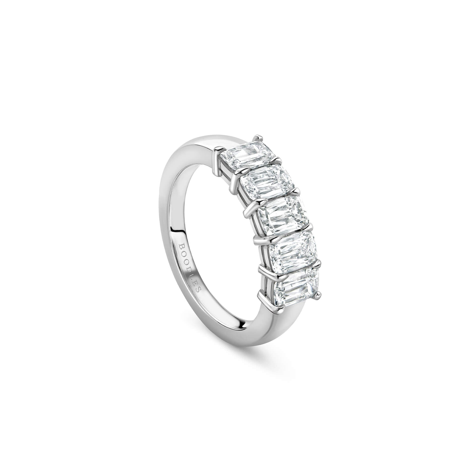 Ashoka Five Stone Half Eternity Diamond Ring