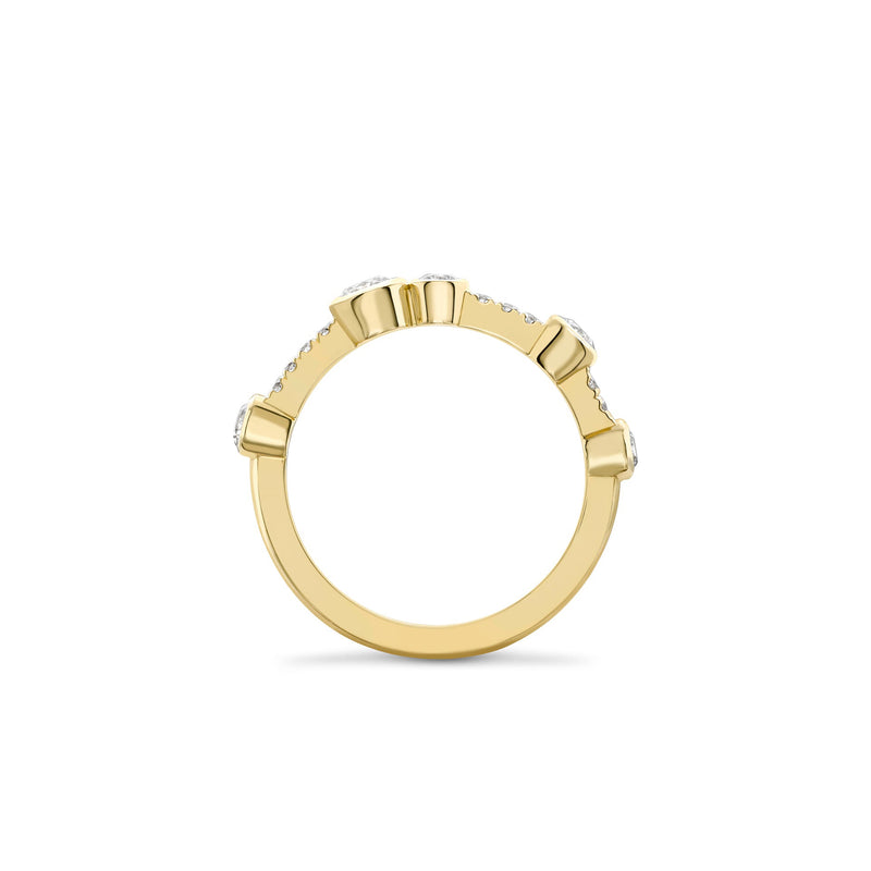 Waterfall Semi Yellow Gold Diamond Eternity Ring