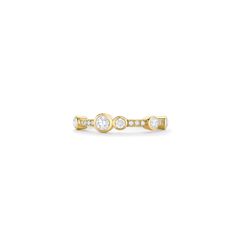 Waterfall Semi Yellow Gold Diamond Eternity Ring
