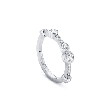 Waterfall Half-Hoop Platinum Diamond Ring