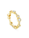Waterfall Full Hoop Yellow Gold Diamond Ring