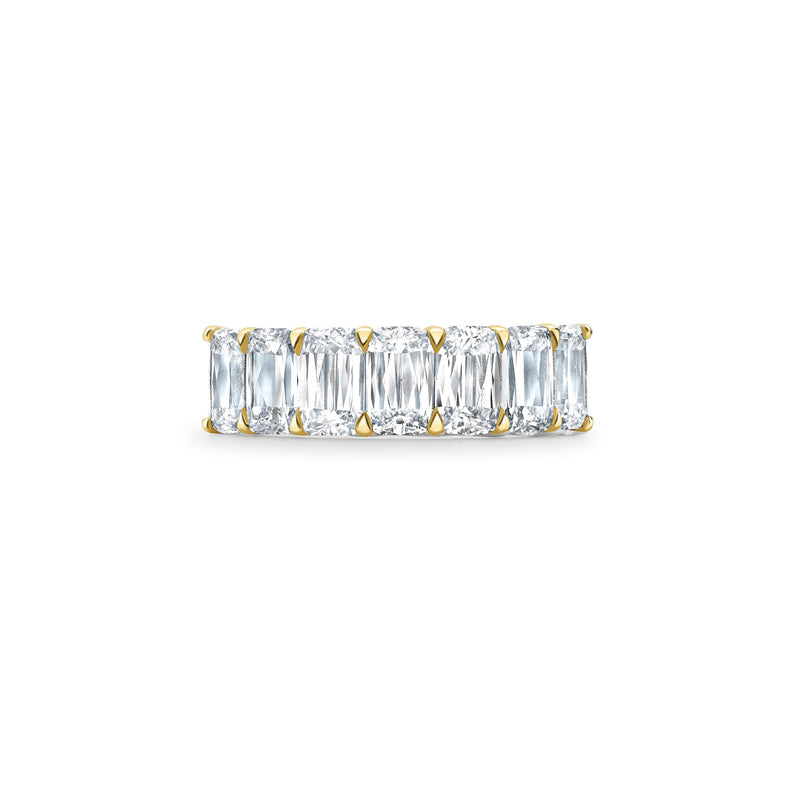 Ashoka Diamond Seven Stone Half Yellow Gold Eternity Ring