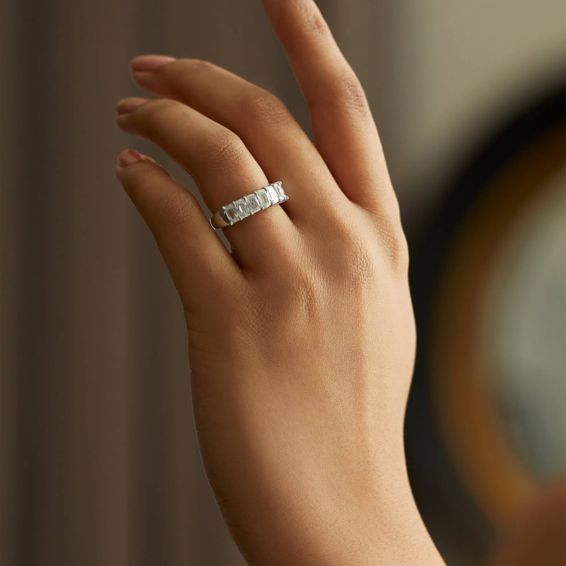 Ashoka Diamond Seven Stone Half Eternity Ring