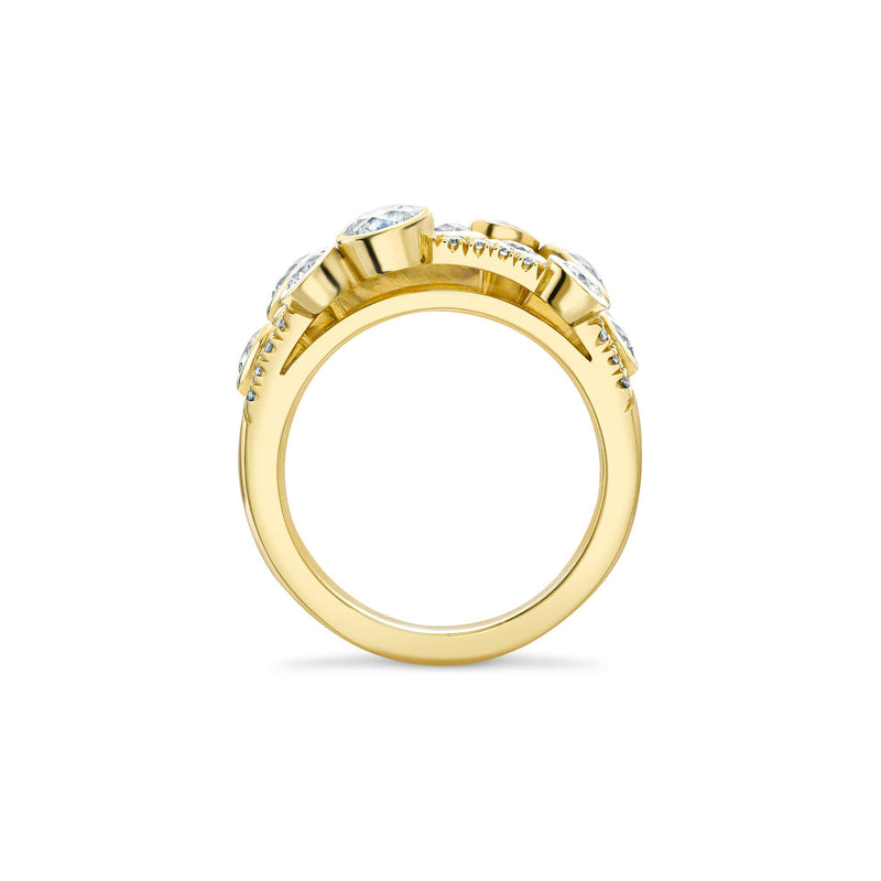 Waterfall Medium Yellow Gold Diamond Ring